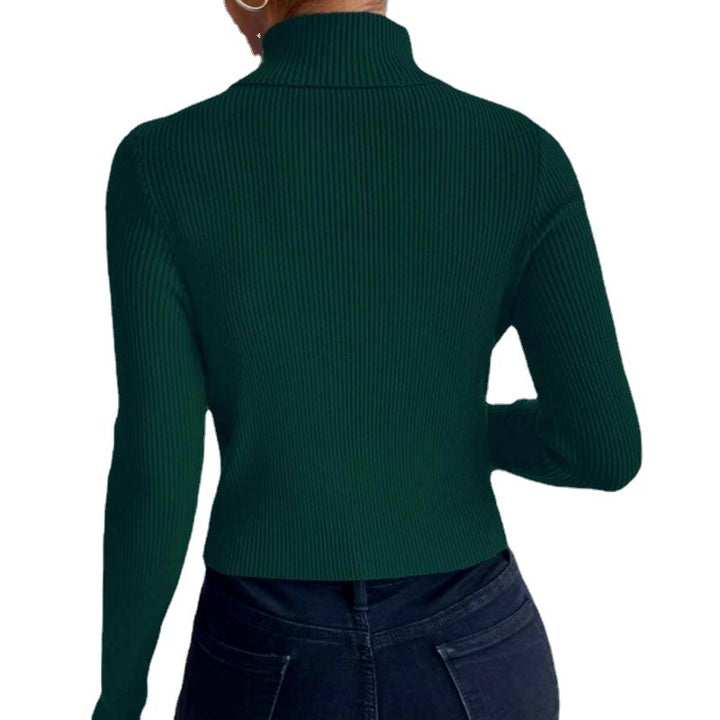Femme Ribstrik Rullekravepullover med udskåret ærme-detalje Stilla