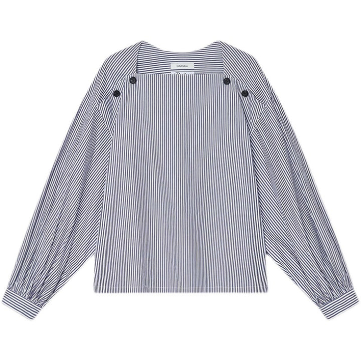 Kvinders fashionable bluse med innovative knapdetaljer Stilla