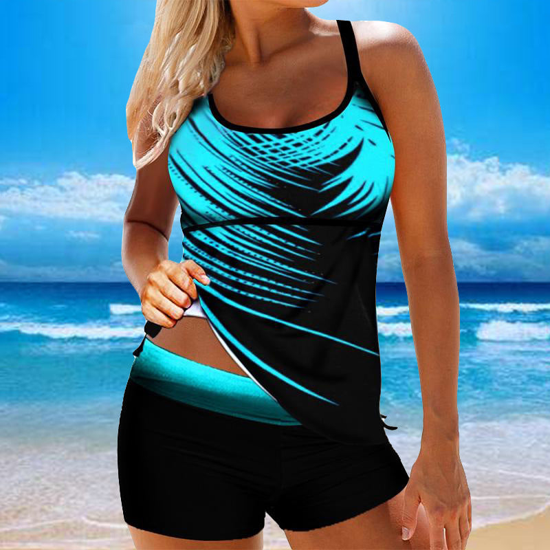 Damer Sporty Badetop med Shorts Skovae