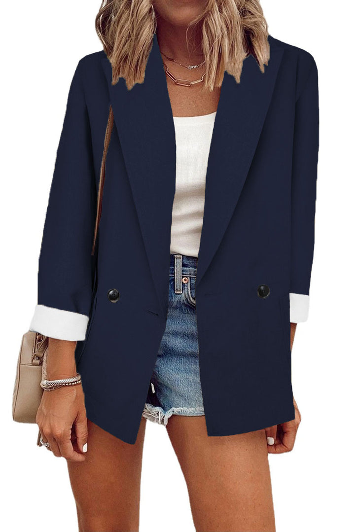 Dame afslappet oversized blazer med to knapper og dybe lommer Stilla