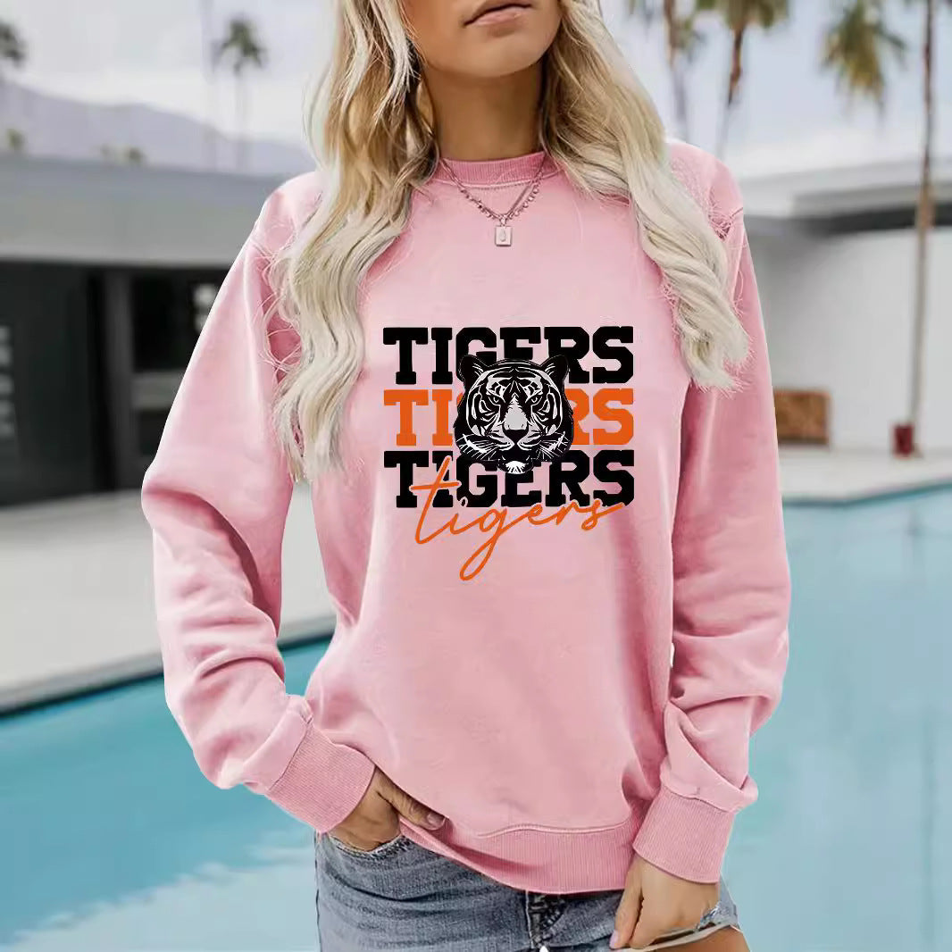 Kvinders trøje med animalistisk tigerdesign og afslappet pasform Stilla