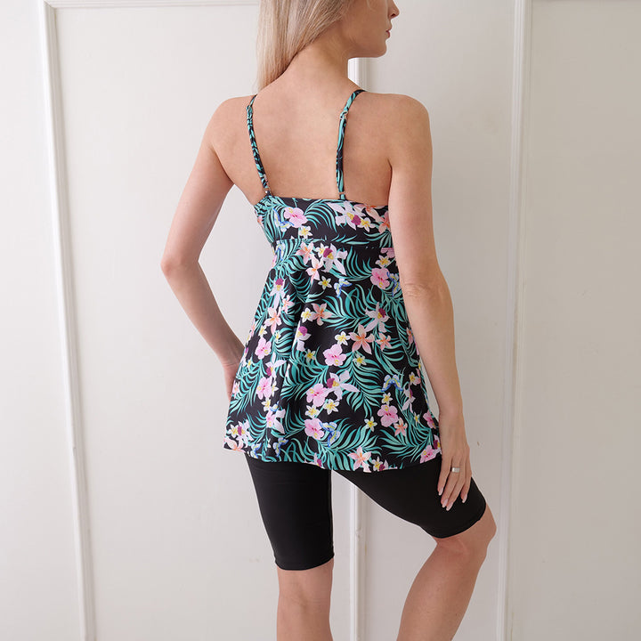 Dame Floral Tankini med højtaljede shorts Stilla