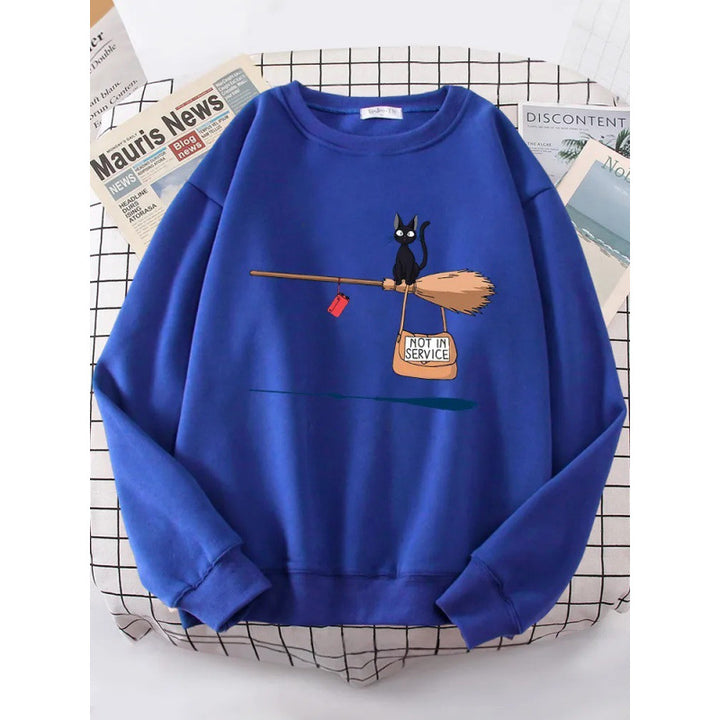 Kvinders sweatshirt med kreativ kat design Skovae