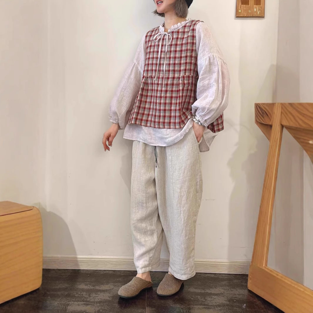 Femme Relaxed Fit Rynket Halsbluse Stilla
