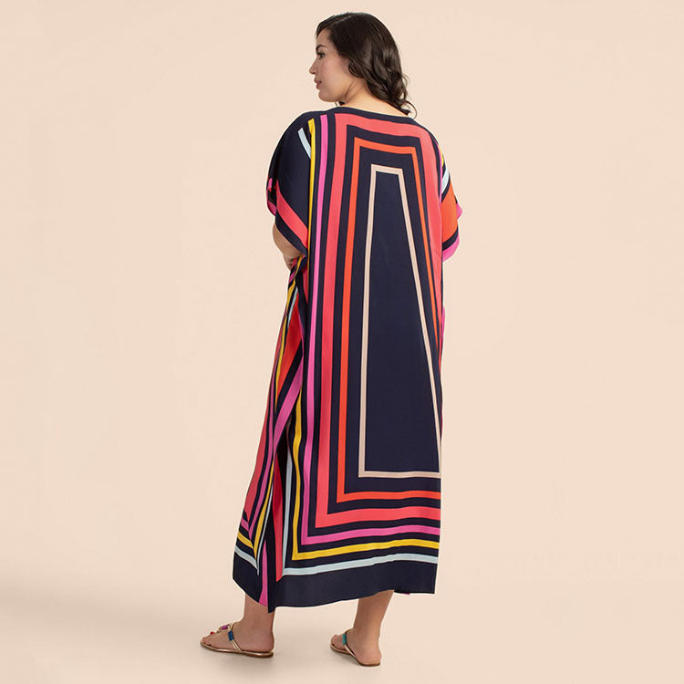 Dame Strandtunika med moderne geometrisk design Stilla