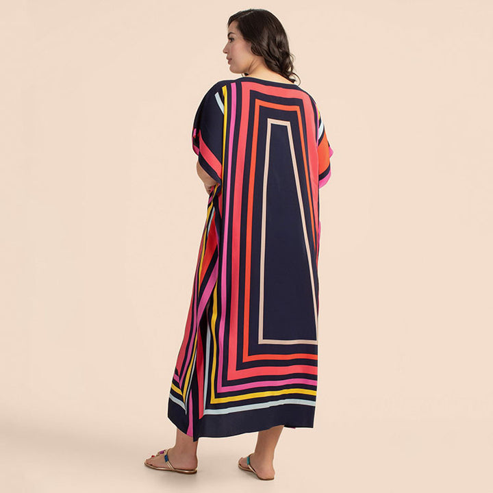 Dame Strandtunika med moderne geometrisk design Stilla
