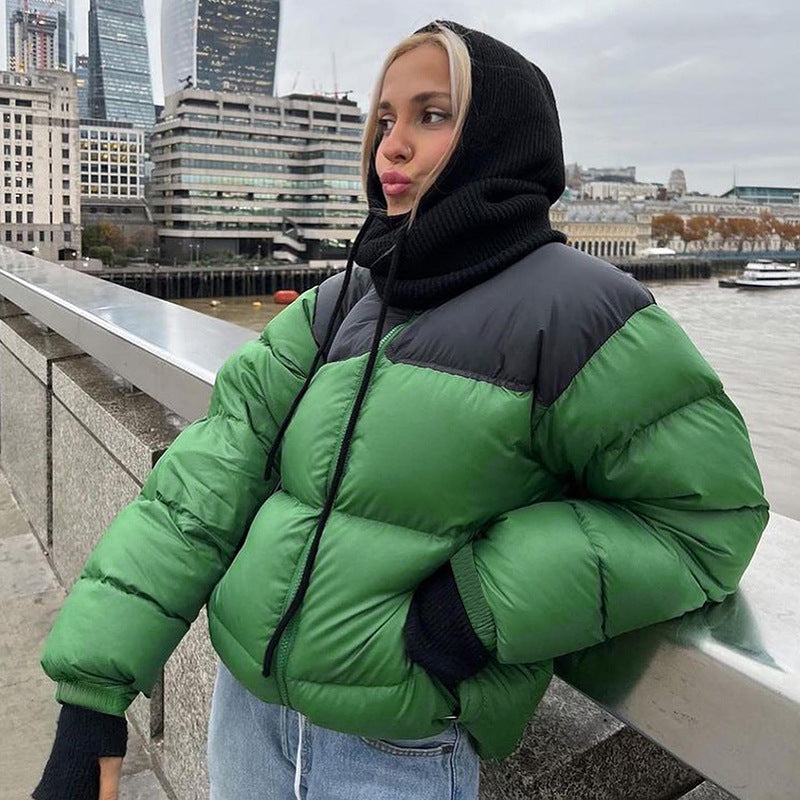 Femme Cozy Cropped Puffer Jakke med Høj Krave Stilla