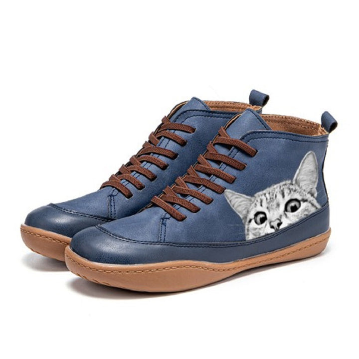 Dame moderigtige Sneakers med unikt kattemotiv Stilla