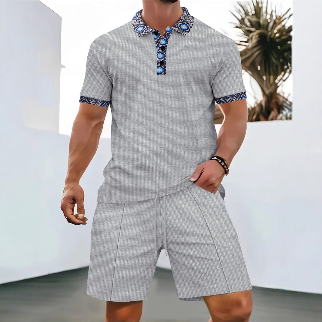 Herrer polo-shirt og shorts sæt Stilla
