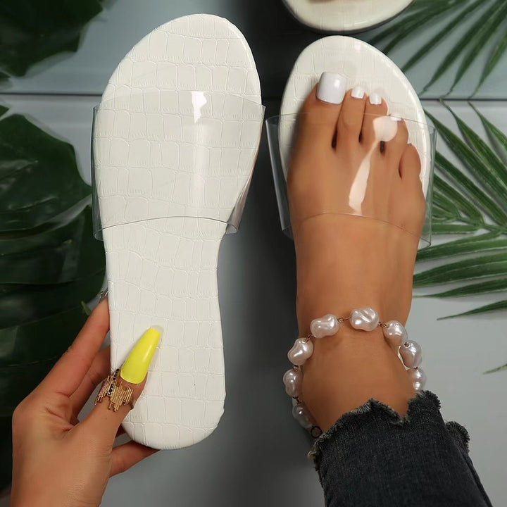 Damer Åbne Slide-Sandaler med transparente Remme og behagelig Indersål Stilla