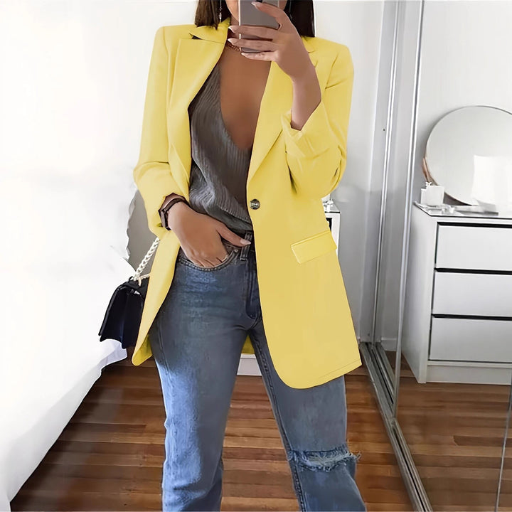 Damer Elegant Blazer med dyb V-hals og smal pasform Stilla