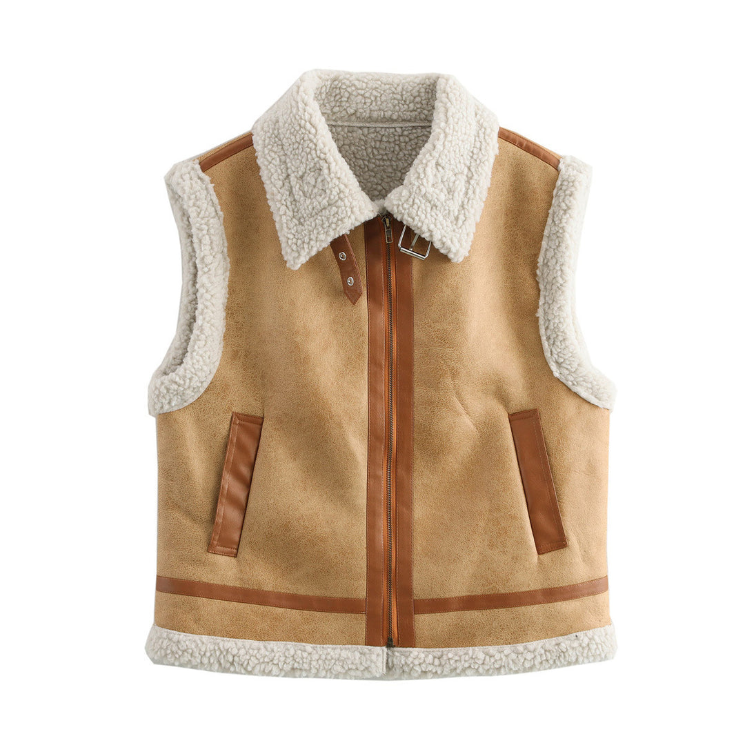 Femme Künst pelskrave Vest Stilla