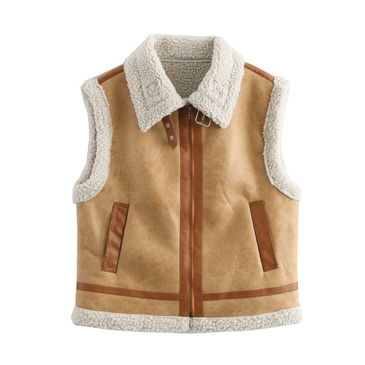 Femme Künst pelskrave Vest Stilla