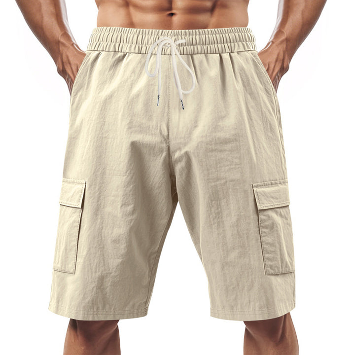 Herren nan teknisk cargo shorts med elastisk tunnelstræk, sikre klaplommer og hurtigttørrende funktionsmateriale Skovae