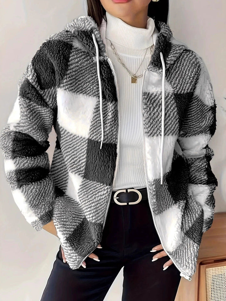 Skovae | Ternet Teddy Hoodie Jakke Warm og Komfortabel til Vinteren