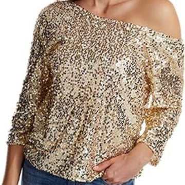 Damer Glitrende Paillet Bluse Skovae