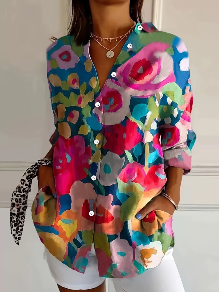 Feminin Oversized Blomsterprint Bluse Stilla