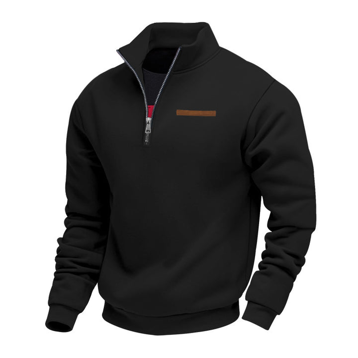 Herrer nan halv-zip sweatshirt lavet af tung fleece med ståkrave og skjult brystlomme Skovae