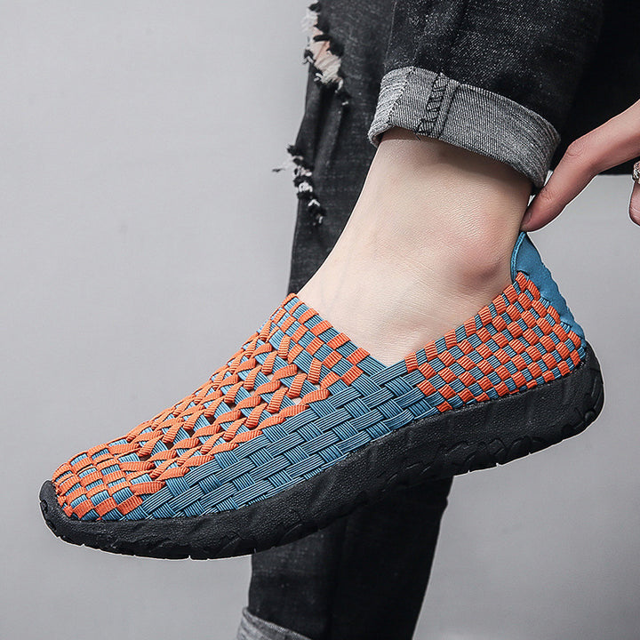 Unisex nan flettede elastiske slippers med let dæmpende sål Skovae