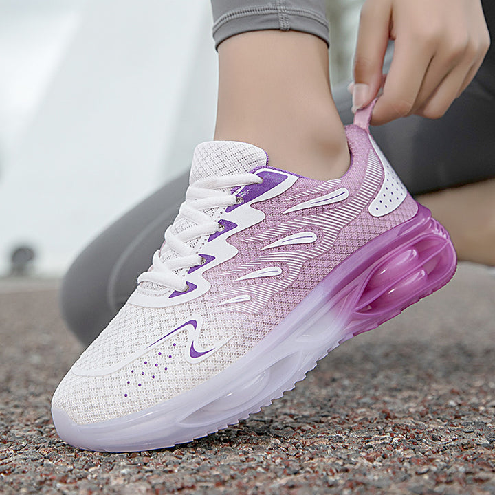Damer nan modisch sport sneaker med synlig luftkammere mellemsål og sømløs strikoverdel Skovae