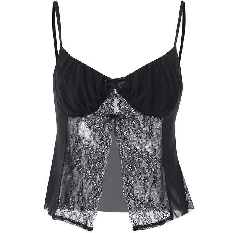 Dame Sexy Spids-Crop-Top med raffinerede stropper og spændende design Skovae
