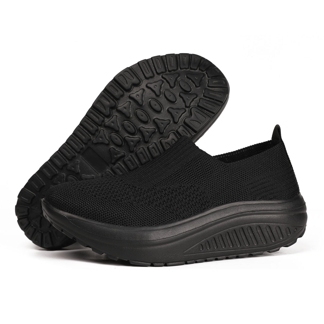 Dame nan Slip-On-strikskotype med elastisk indgang og viskoelastisk komfortsål Skovae