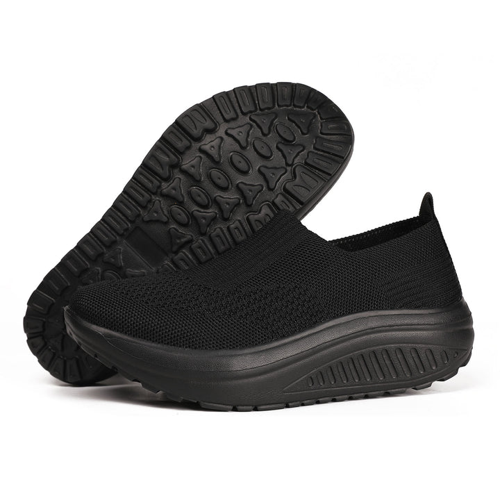 Dame nan Slip-On-strikskotype med elastisk indgang og viskoelastisk komfortsål Skovae