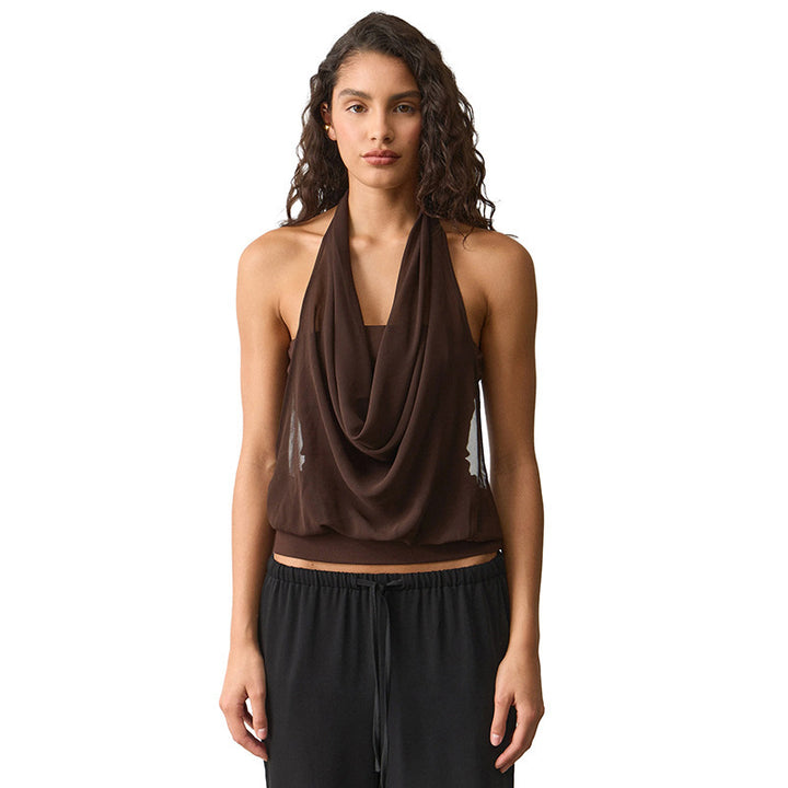 Damen Trägertop mit lockerem Schnitt und dezentem Wasserfall-Ausschnitt Skovae