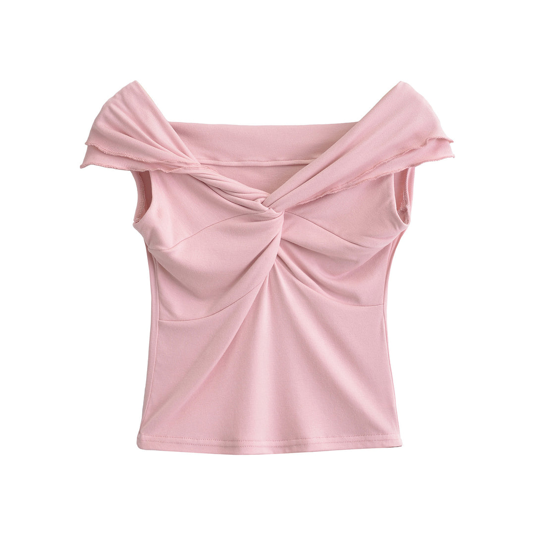 Dameoverdel med asymmetrisk omslagdesign og elegant drapering Stilla