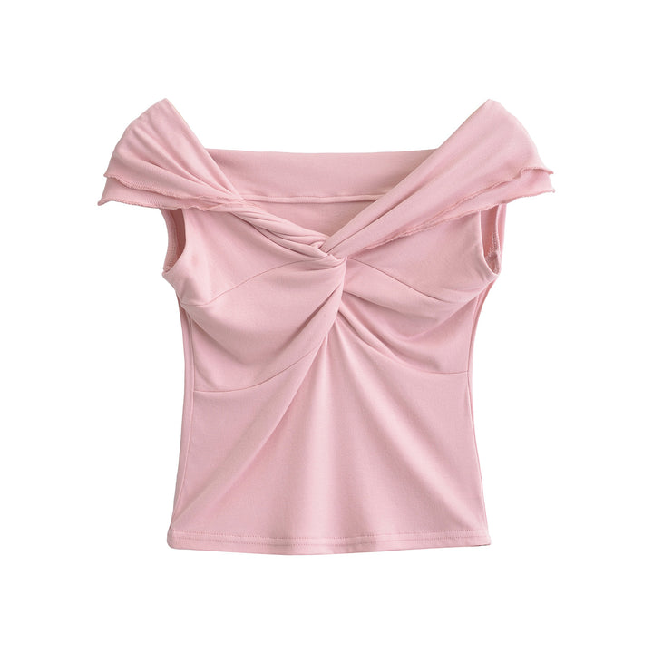 Dameoverdel med asymmetrisk omslagdesign og elegant drapering Stilla