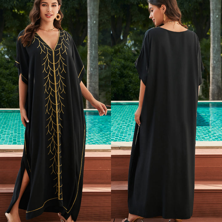 Dame Elegant Maxi-Kaftan med kunstneriske udsmykninger Stilla