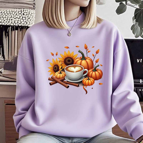 Dame sweatshirt med efterårsdesign og specialtrykt Stilla
