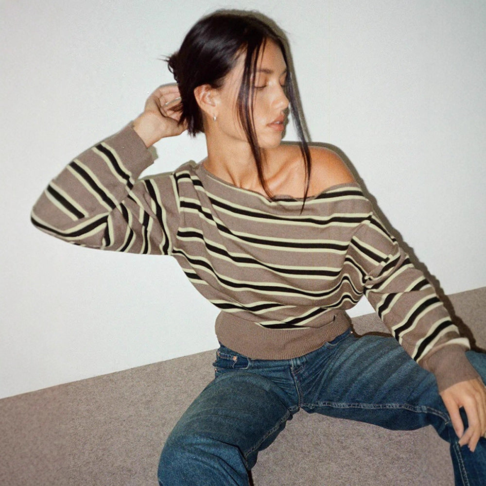 Damer afslappet stripe sweater Stilla