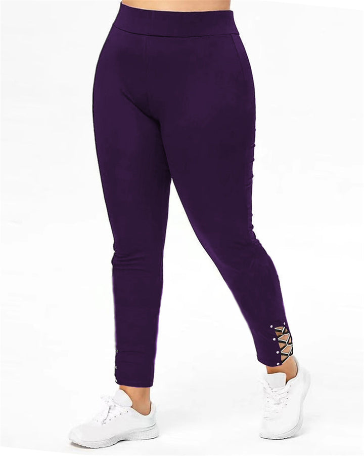 Dame sportleggings med dekorative snøre detaljer Stilla