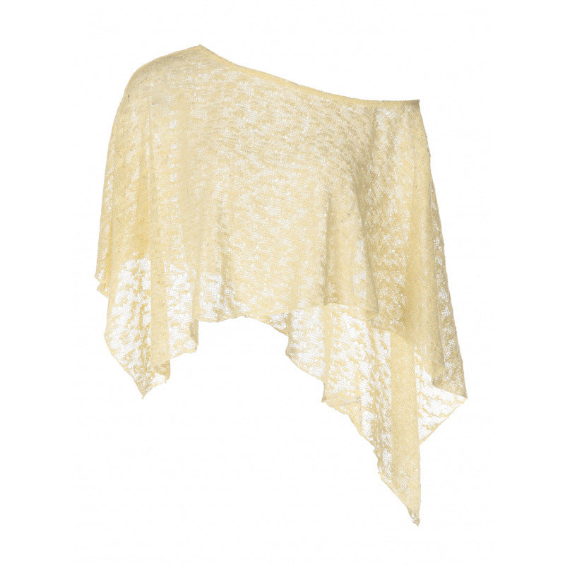 Damen lässiges Crop-Top aus leichtem Strickstoff mit asymmetrischem Saum Skovae