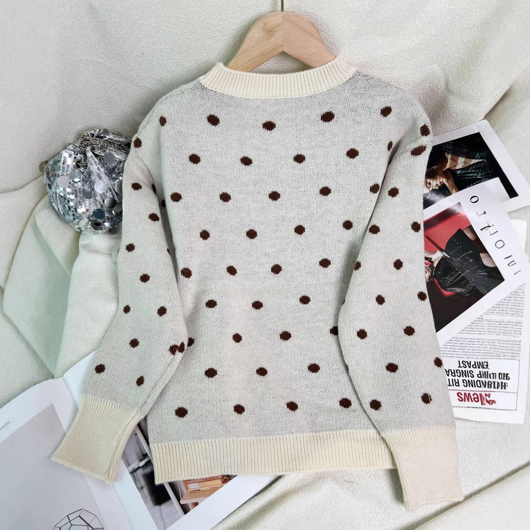 Dame moderne sweater med livligt prikkedesign Stilla