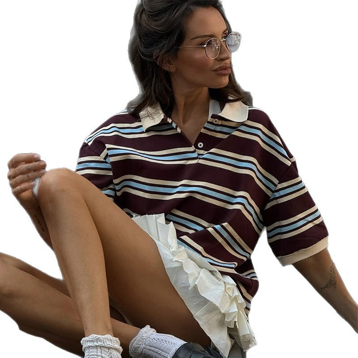 Dame poloshirt med moderne striber og komfortabel pasform Stilla