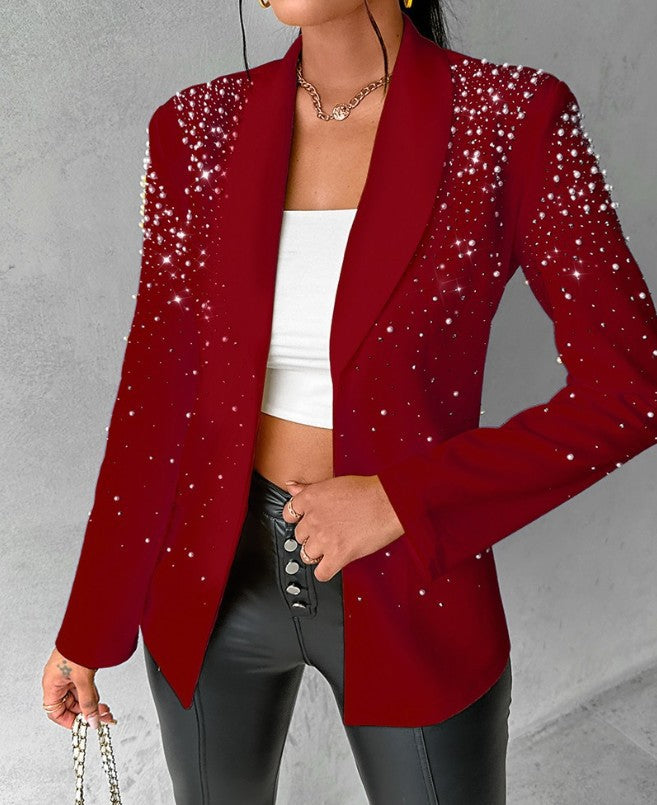 Dame elegant couture-jakke med glitrende applikationer Stilla