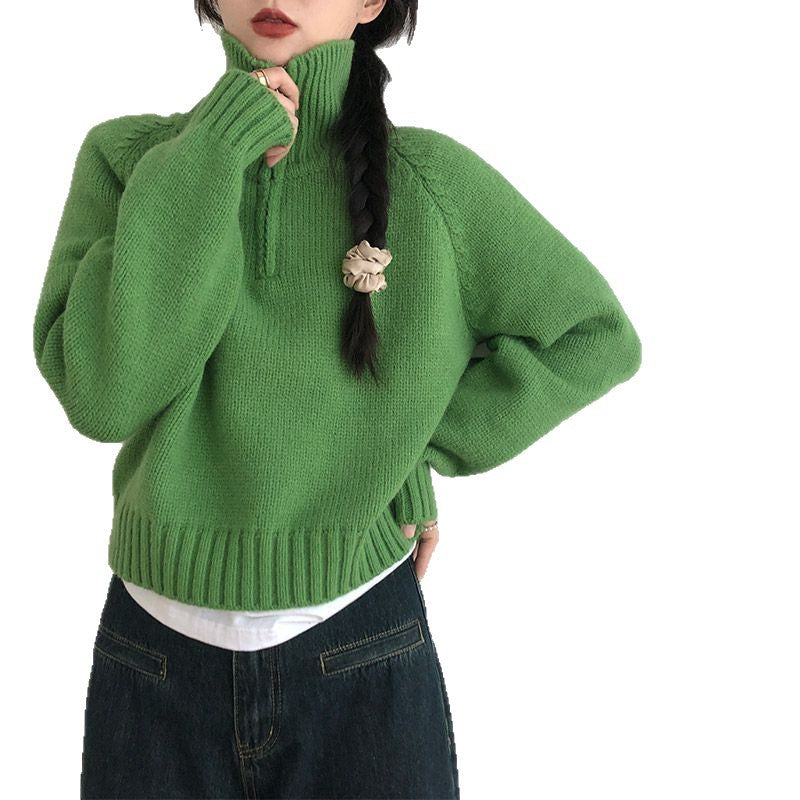 Dames stylish stand-up collar sweater lavet af høj kvalitets strik Stilla