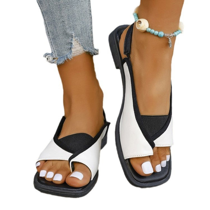 Dame nan Tå-ring-sandal med slangeprægning, elastisk midtfodstropp og polstret komfortfodseng Skovae