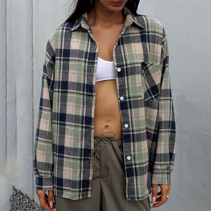 Dame Oversized Karoshirt Stilla