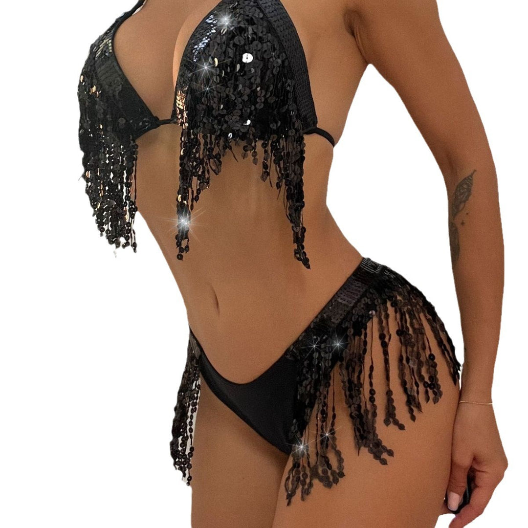Dame funktionsbikini med pailletdekoration Stilla
