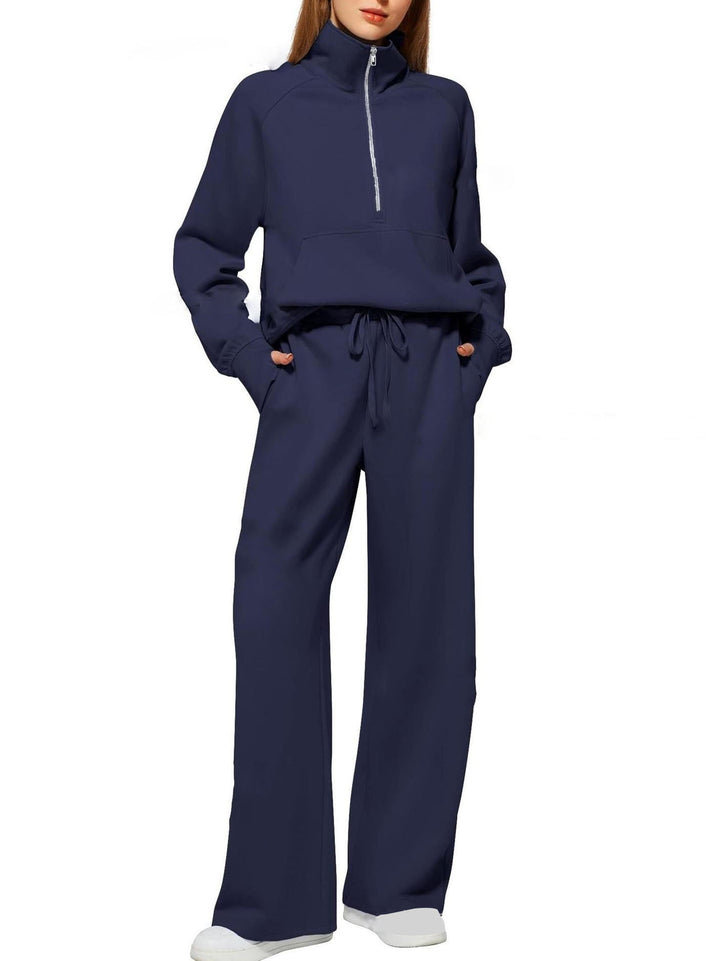 Dame Behageligt Zip-Up Lounge Sæt Stilla