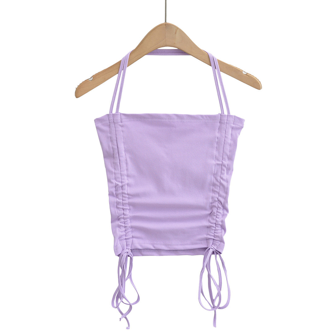 Dame Crop-Top med rynket design og justerbare stropper Stilla