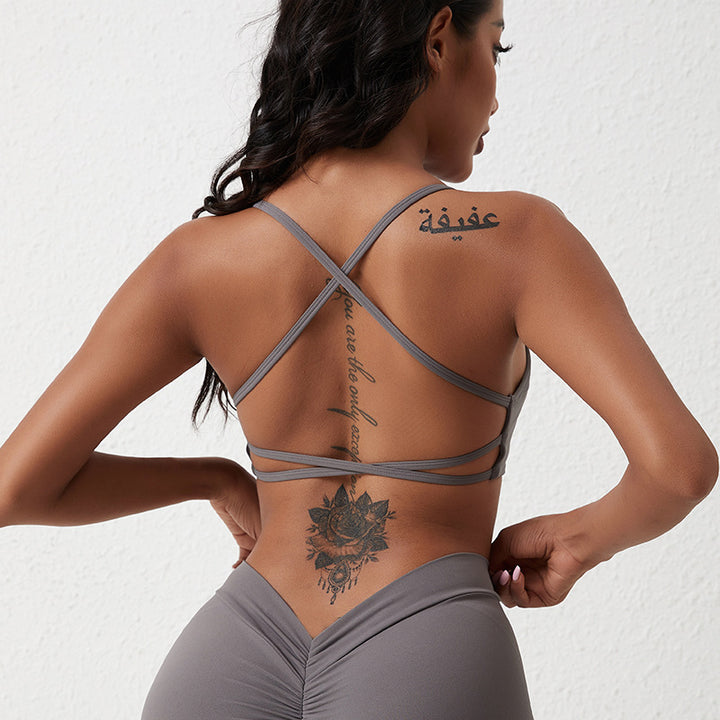 Dame Sporty Crop-Top med X-Ryg-design Stilla