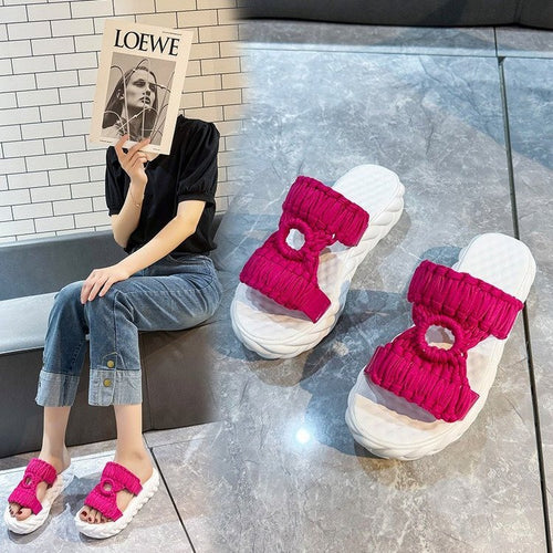 Dame Moderigtige Slip-On Sandaler med flettet design og komfortabel sål Stilla