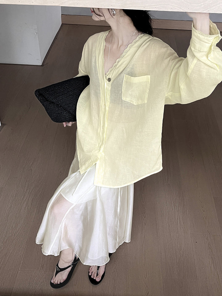 Dame elegant, luftig chiffon nederdel Stilla