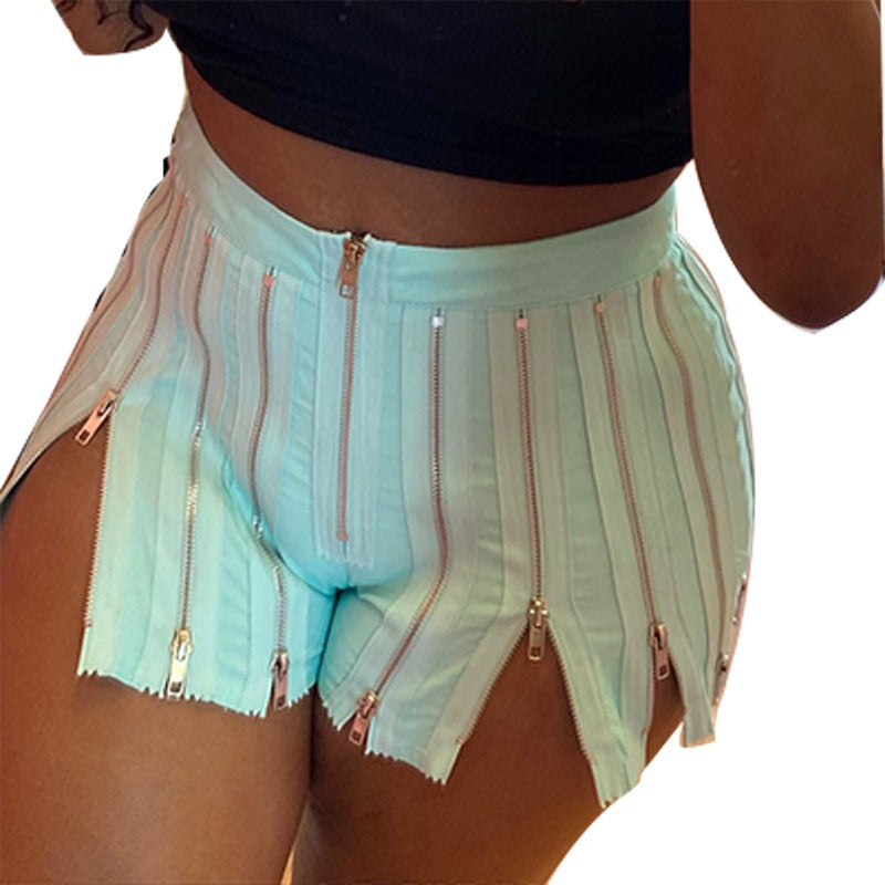 Dame Stilfulde Hotpants med innovativ lynlås-design Stilla