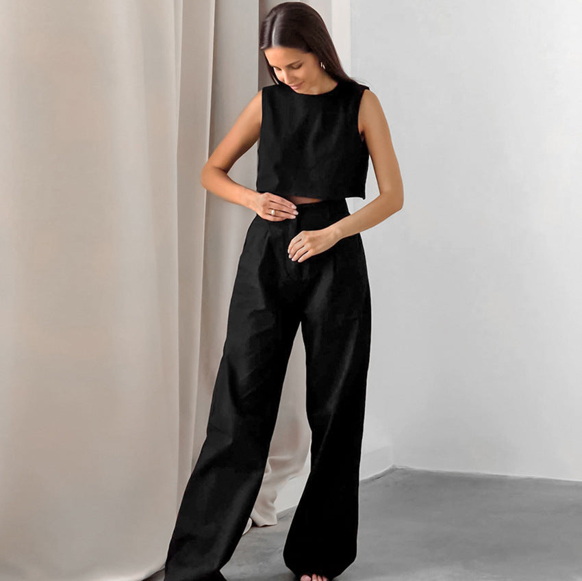 Dame moderne Crop-Top og vidt skåret bukser Stilla