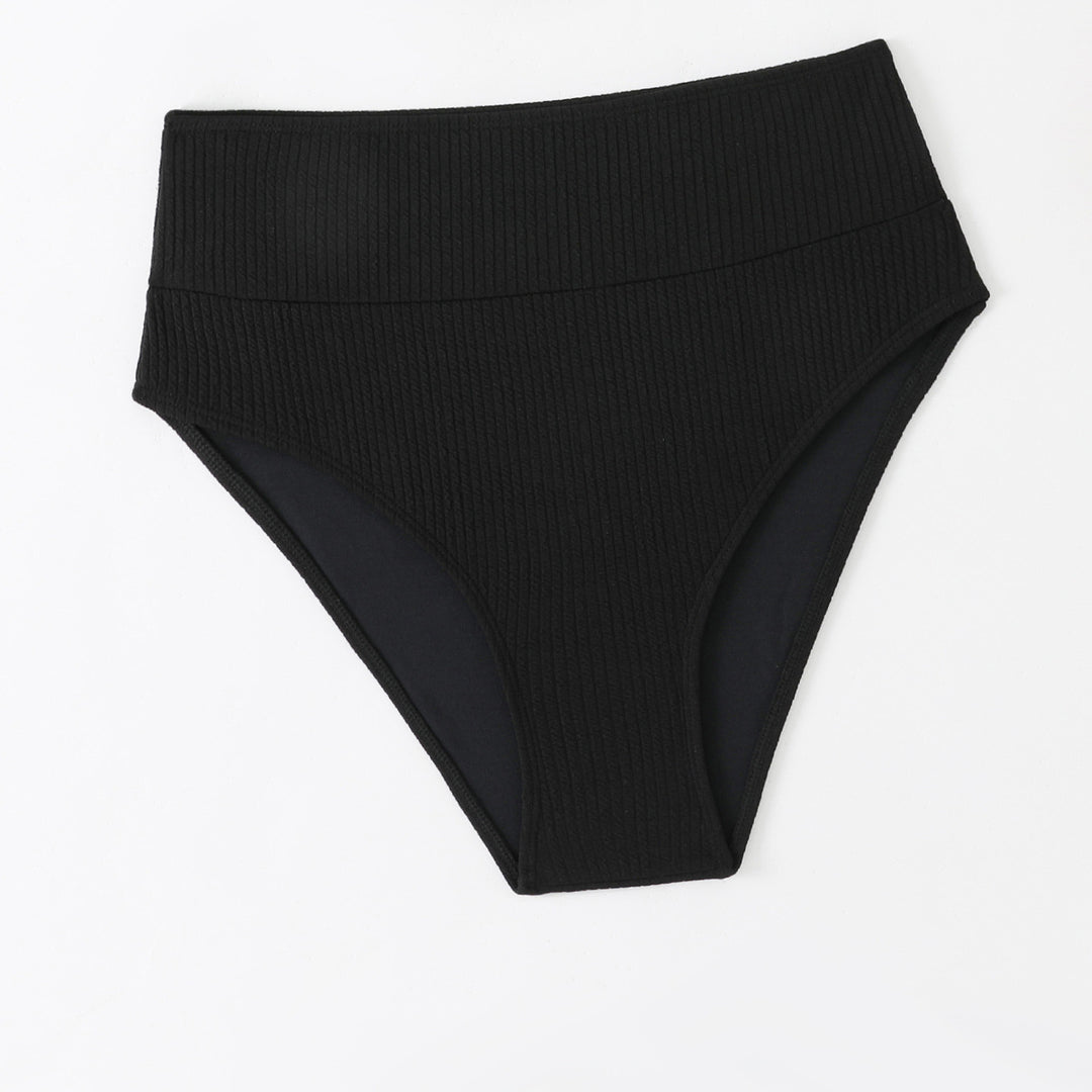 Dame Højt skåret Bikini-sæt med elegant indpakningsoberdel og moderigtige ribdesign Stilla